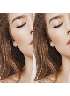 Generic 925 Sterling Silver stud earrings, Cubic Zirconia Round back Earrings Studs For Women 6 MM  - Image 3
