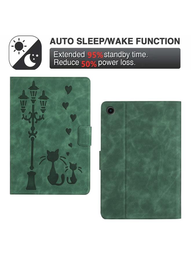 اس-توب جراب جلدي لجهاز Lenovo Tab M10 Plus الجيل الثالث / TB-128F منقوش عليه صورة زوجين من القطط الذكية - Image 4