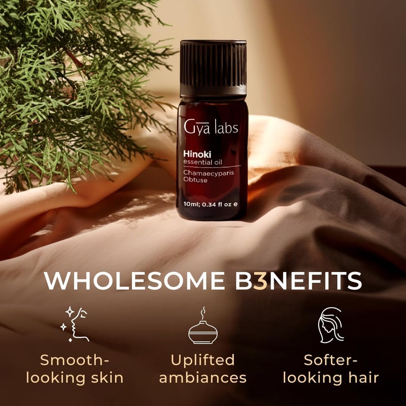 Gya Labs Hinoki Essential Oil - 0.34 Fl Oz - for Hair, Skin, Diffuser, Aromatherapy & DIY Candle Making Scent - Image 5