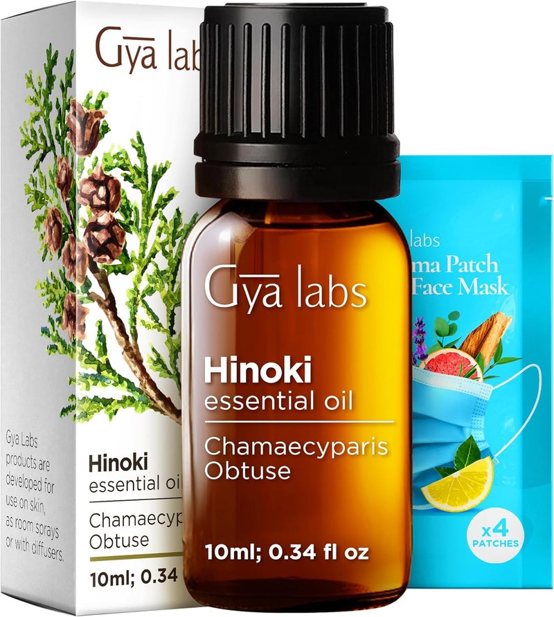 Gya Labs Hinoki Essential Oil - 0.34 Fl Oz - for Hair, Skin, Diffuser, Aromatherapy & DIY Candle Making Scent - Image 1
