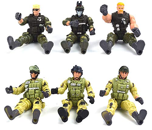 PowerTRC 6 Pcs Army Men Military Action Figures, Special Force Soldiers Toys for Kids 5-7, Army Action Figures with Military Weapons Accessories Toy Soldiers for Boys - Image 2