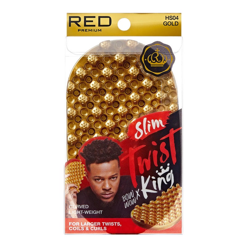 Red by Kiss Bow Wow X Twist King Luxury Twist Styler Washable and Durable Twist Brush for Afro Curl Slim and Light Gold