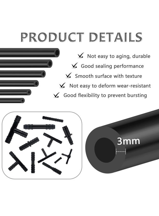 vvag Multipurpose Vacuum Line Kit, 5Ft 6PCS Vacuum Hose Automotive+113PCS Vacuum Line Connectors, Silicone Vacuum Tubing for Variety Car Piping System Automotive Replacement Vacuum Hoses Max 130PSI - Image 4