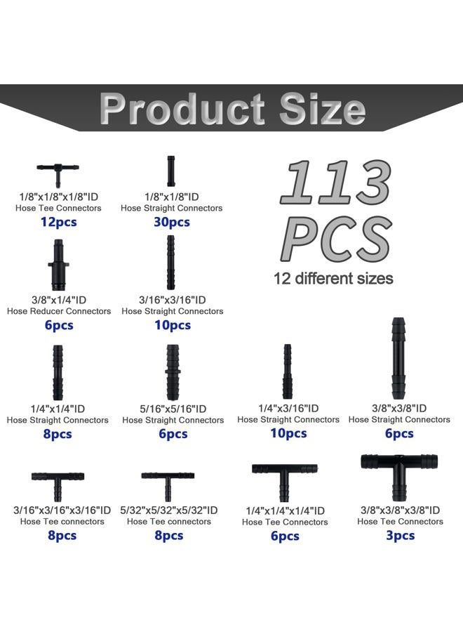 vvag Multipurpose Vacuum Line Kit, 5Ft 6PCS Vacuum Hose Automotive+113PCS Vacuum Line Connectors, Silicone Vacuum Tubing for Variety Car Piping System Automotive Replacement Vacuum Hoses Max 130PSI - Image 3