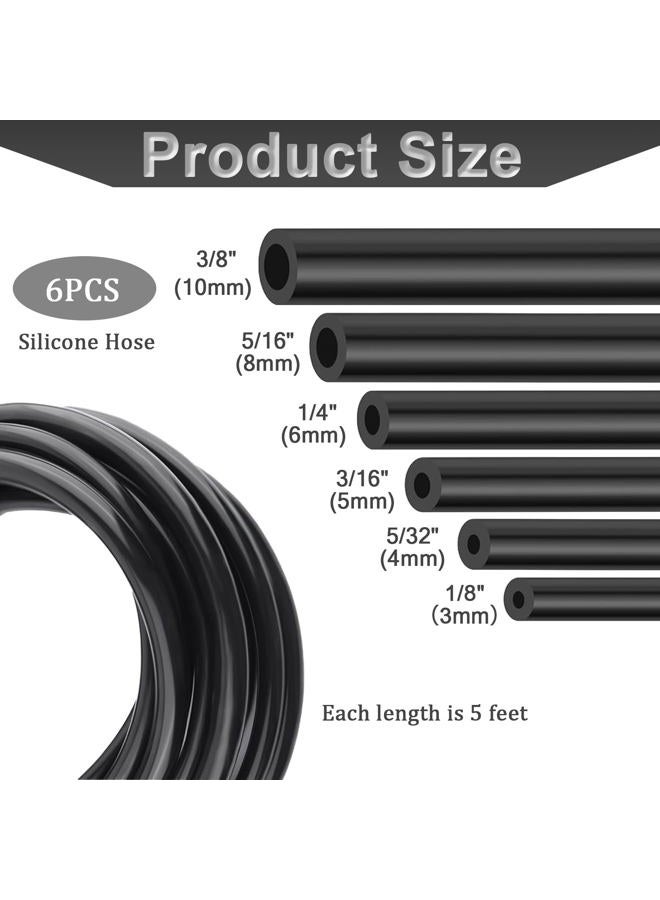 vvag Multipurpose Vacuum Line Kit, 5Ft 6PCS Vacuum Hose Automotive+113PCS Vacuum Line Connectors, Silicone Vacuum Tubing for Variety Car Piping System Automotive Replacement Vacuum Hoses Max 130PSI - Image 2