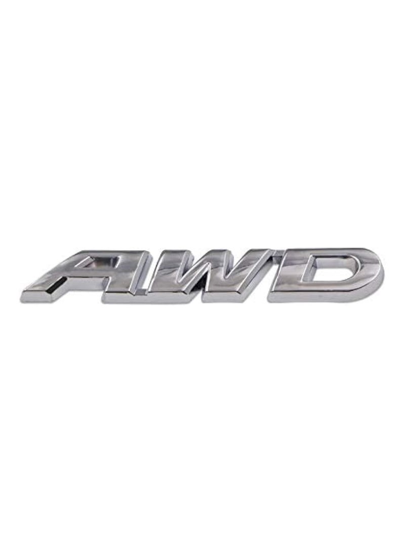 SOLDOUT 3D Car Styling Metal AWD Sticker Car Side Fender Rear Trunk Emblem Badge Sticker Decals For 4x4 SUV AWD Desert Safari Off-Road Vehicle (Silver) - Image 1