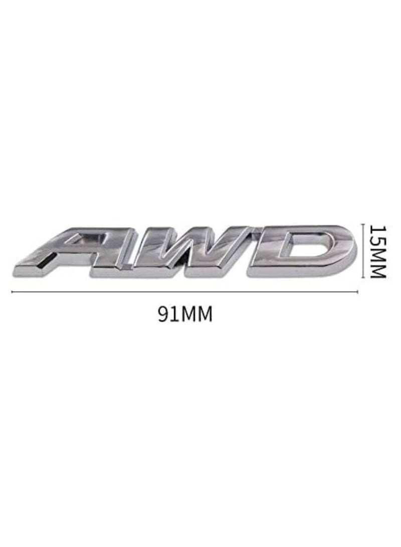 SOLDOUT 3D Car Styling Metal AWD Sticker Car Side Fender Rear Trunk Emblem Badge Sticker Decals For 4x4 SUV AWD Desert Safari Off-Road Vehicle (Silver) - Image 3
