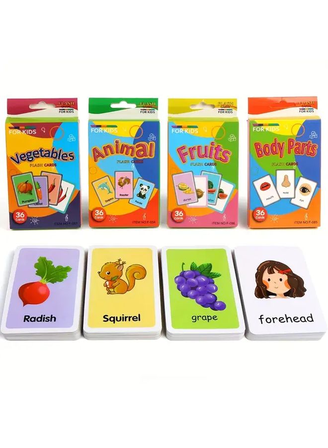 1pc English Flashcards For Kids Time Animals Colors Shapes Vocabulary Learning - Image 2