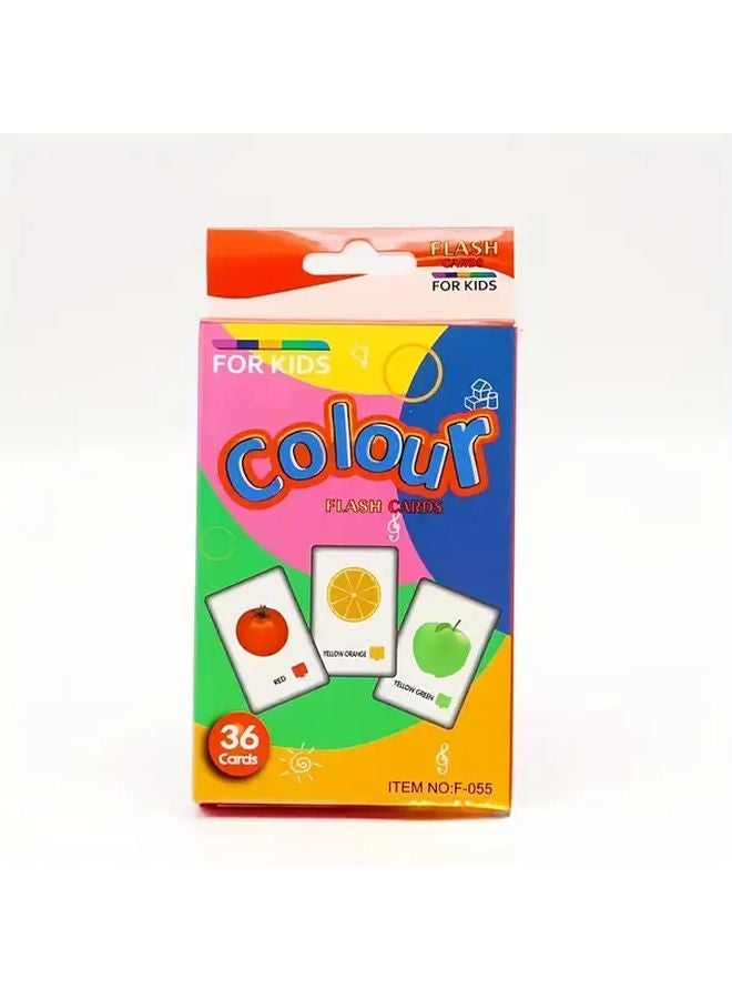 1pc English Flashcards For Kids Time Animals Colors Shapes Vocabulary Learning - Image 1