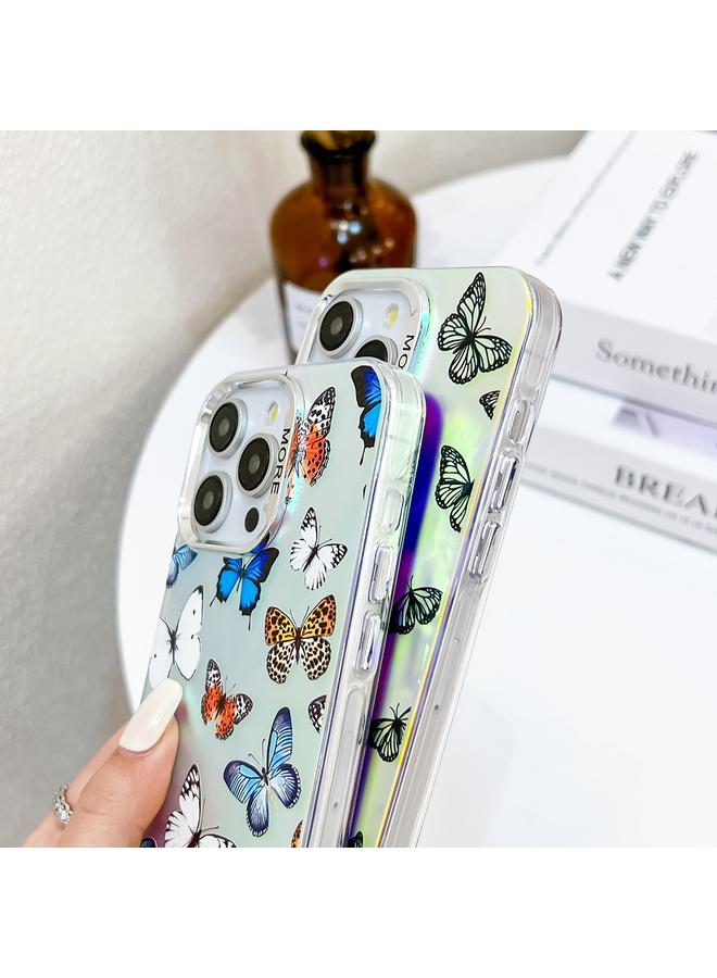 زبون جراب لهاتف iPhone 13 Pro، جراب هاتف مطلي بالليزر على شكل فراشة مع حزام معصم - Image 5