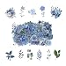 Obujopal 100 Pcs Blue Flower Stickers Wildflower Stickers for Scrapbooking Junk Journal Card Making Collage Notebook Diary Planner Letter Envelope Water Bottle Phone Case Craft Decoration Blue - Image 2