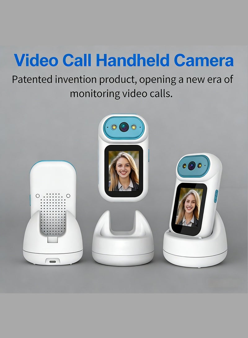 كاميرا ذكية محمولة للمكالمات المرئية، مزودة بشاشة 2.8 بوصة، وكاميرا مراقبة للأطفال، وكاميرا صوت وفيديو ثنائية الاتجاه، وكاميرا للحيوانات الأليفة، وكاميرا مربية أطفال بنقرة واحدة، وكاميرا مراقبة تلقائية بزاوية 350 درجة، وكاميرات تتبع الأشخاص، وكاميرا إنذار، وكاميرا رؤية ليلية تعمل بالبطارية، مناسبة للاستخدام الداخلي في المنزل أو المكتب. - Image 4