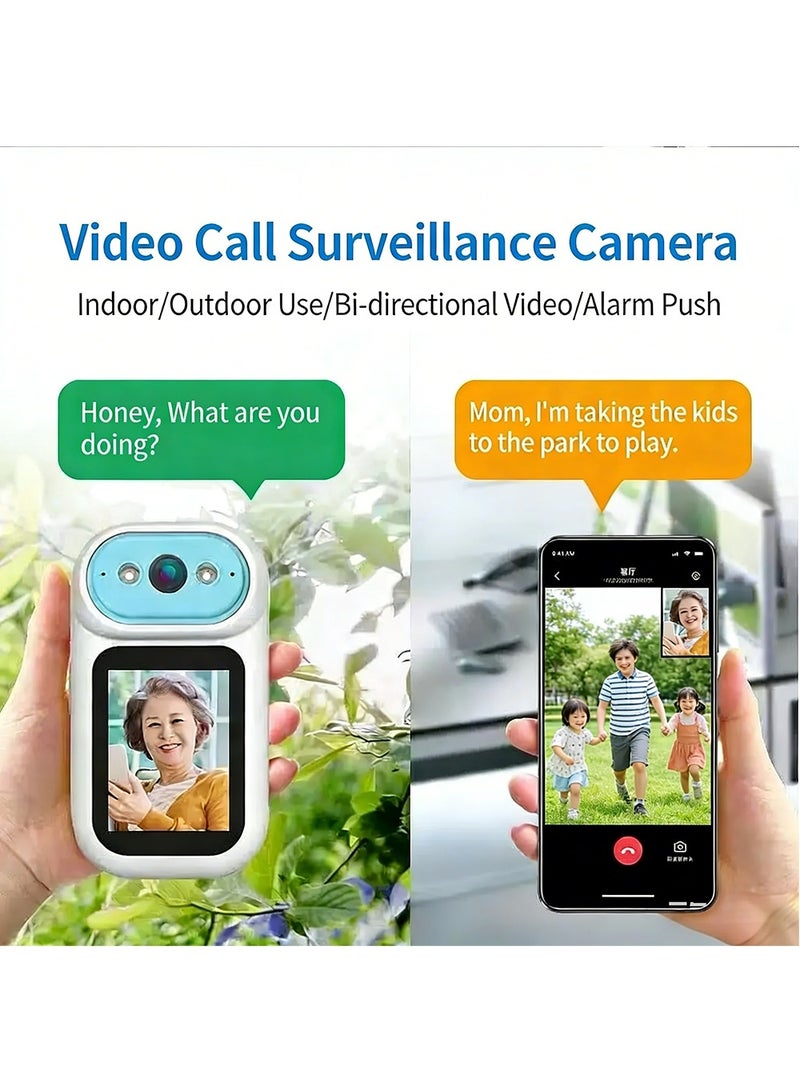 كاميرا ذكية محمولة للمكالمات المرئية، مزودة بشاشة 2.8 بوصة، وكاميرا مراقبة للأطفال، وكاميرا صوت وفيديو ثنائية الاتجاه، وكاميرا للحيوانات الأليفة، وكاميرا مربية أطفال بنقرة واحدة، وكاميرا مراقبة تلقائية بزاوية 350 درجة، وكاميرات تتبع الأشخاص، وكاميرا إنذار، وكاميرا رؤية ليلية تعمل بالبطارية، مناسبة للاستخدام الداخلي في المنزل أو المكتب. - Image 5