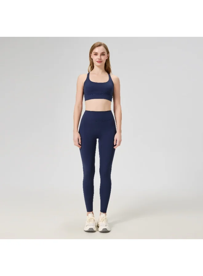 أﻣورﻛس ليقنز رياضي نسائي بخصر عالٍ من AMORXE – ليقنز طويل مطاطي للتحكم بالبطن، غير شفاف، مثالي للجيم والتمارين والجري واللياقة، تصميم نحات للجسم، صغير، أزرق داكن