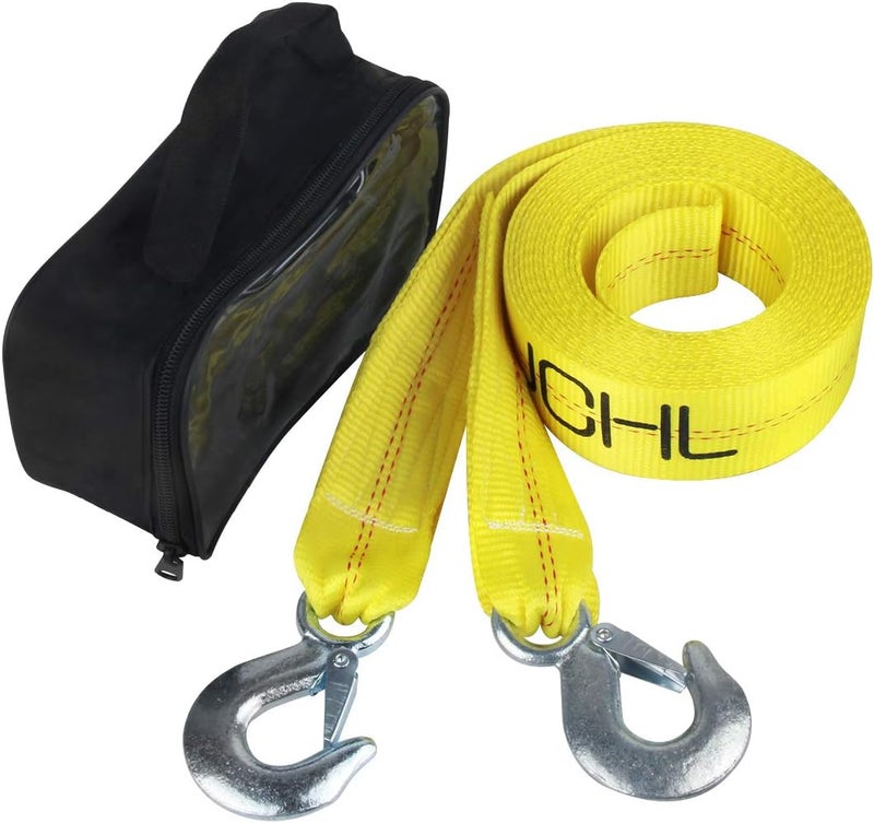 JCHL Nylon Tow Strap with Hooks 2”x20’ Car Vehicle Heavy Duty Recovery Rope 20,000 lbs Capacity Tow Rope for Car Truck Jeep ATV SUV - Image 1