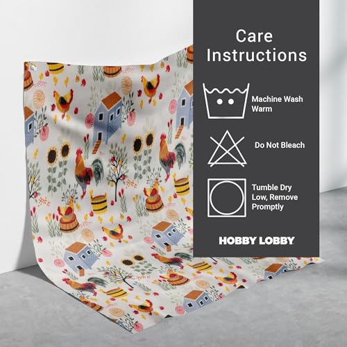 Hobby Lobby Chicken & Coops Cotton Calico Fabric-1 Yard 44 Inches - Printed Sewing Lightweight Precut Fabric for Clothes, Homeware & Accessories - Image 4