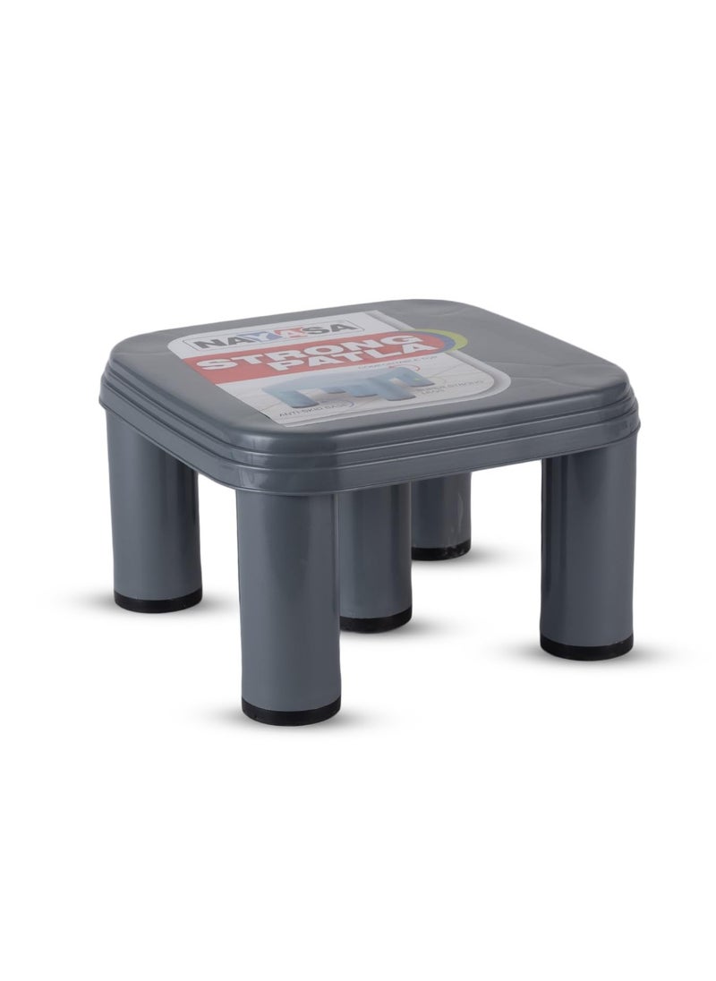 NAYASA Nayasa Strong Patla| Durable Stool for Home | Light Weight Stool | Multipurpose Stool | Stool for Kitchen and Bathroom | Grey (515)  - Image 1