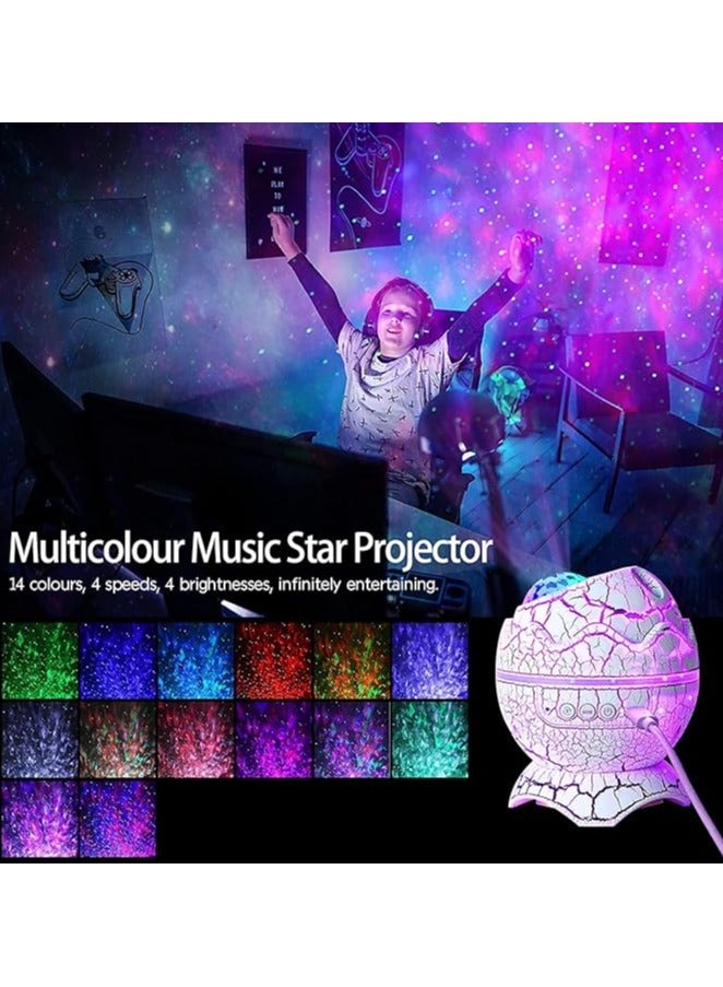 جهاز عرض Egg Galaxy Star LED مع مشغل موسيقى لاسلكي، ضوء ليلي مع ضوضاء بيضاء، سديم، مؤقت وجهاز تحكم عن بعد، أفضل هدية وديكور لغرفة نوم الأطفال والكبار - Image 4