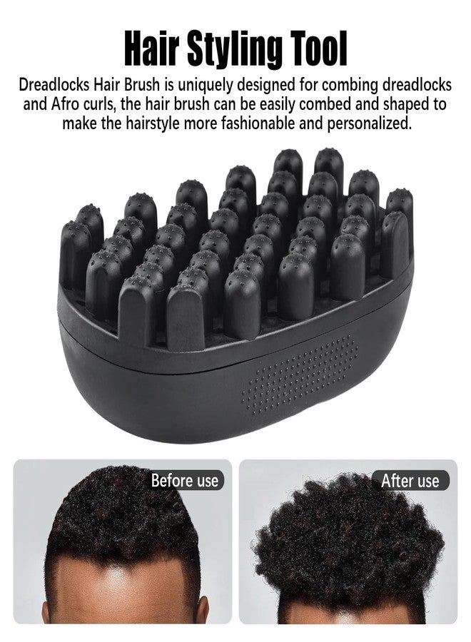 فلاين فرشاة تجعيد الشعر الملتوية، قطعة واحدة، فرشاة تصفيف ملتوية، فرشاة إسفنجية قابلة للغسل للشعر، مشط لتصفيف الضفائر الأفريقية والدريدلوكس للاستخدام المنزلي والصالون، أسود - Image 3