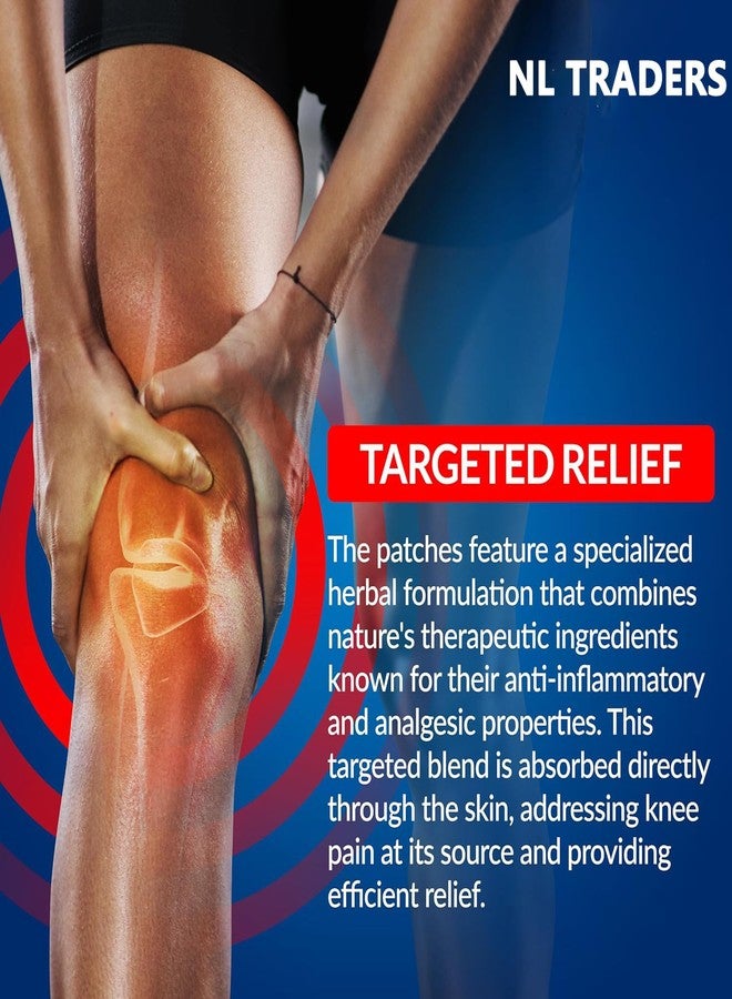 NL TRADERS Herbal Knee Pain Relief Patches Arthritis Inflammation Patch Sticker | Instant Relief from Knee Pain | Joint Knee Pain Relief Products Natural Wormwood Extract Patch for Knee (10 patches) - Image 3