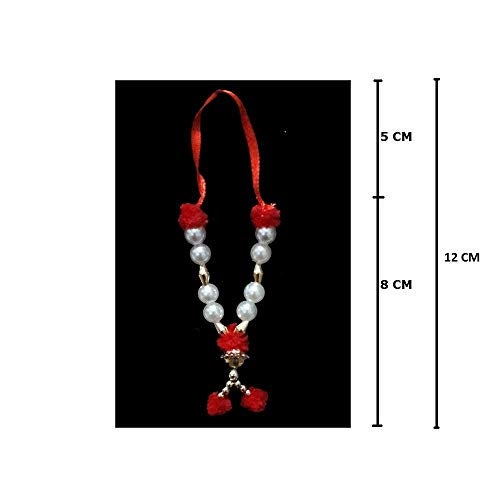 SK CRAFT Handcrafted Artificial White Pearl Moti Mala Small Size-5 Inches, Garland Mala for Decoration Photos-Pack of 6 - Image 2