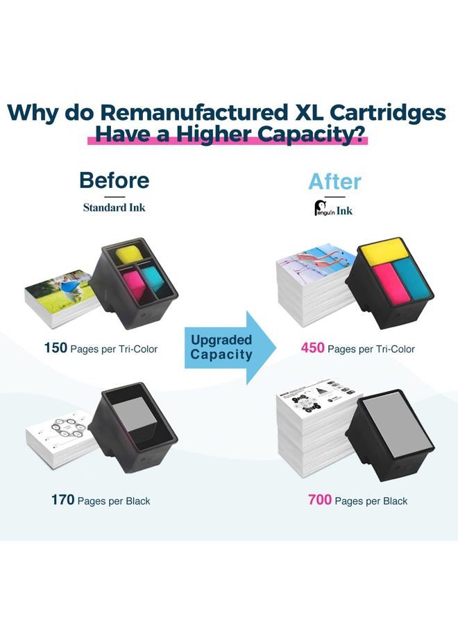 Penguin Remanufactured Printer Ink Cartridge Replacement for HP 63XL ,63 XL (1 Black,1 Color) Used for Deskjet 1110 1111 2130 3636 Envy 4510 4528 Officejet 3830 4650 5252 5222 Includes Bookmark Clip - Image 4