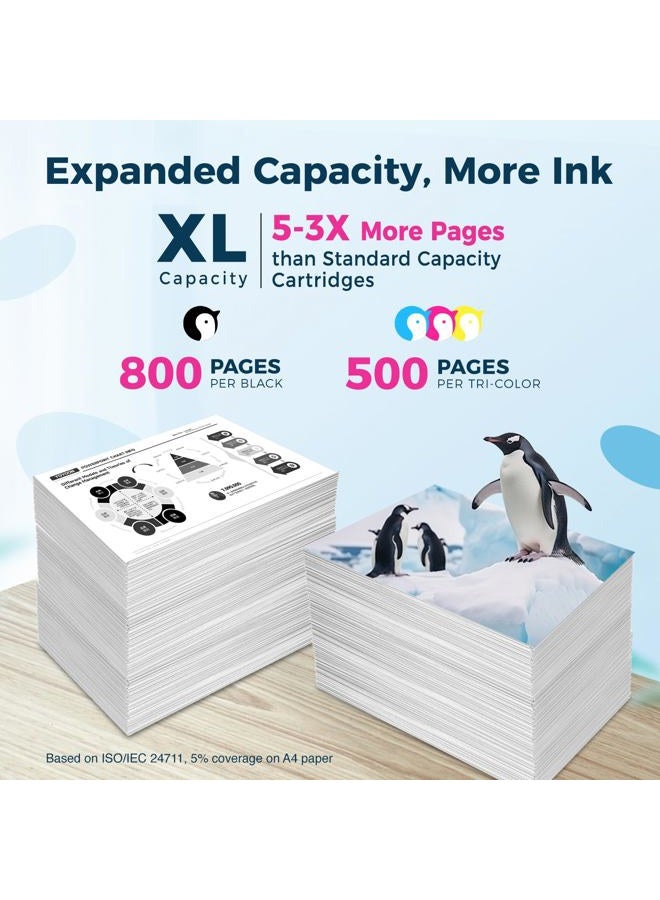 Penguin Remanufactured Printer Ink Cartridge Replacement for HP 63XL ,63 XL (1 Black,1 Color) Used for Deskjet 1110 1111 2130 3636 Envy 4510 4528 Officejet 3830 4650 5252 5222 Includes Bookmark Clip - Image 3
