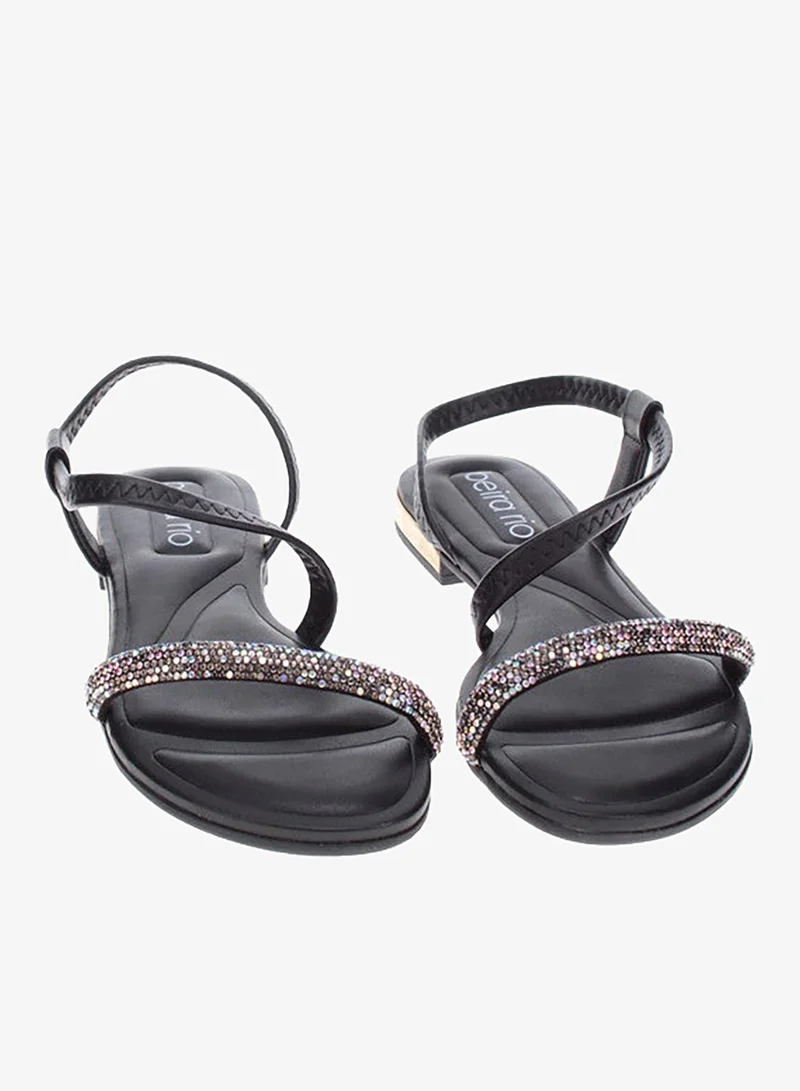 Beira Rio Black Flat Sandals for Women – Stylish Ladies Flat Sandals & Comfortable Flat Slippers for Women | Best Price UAE