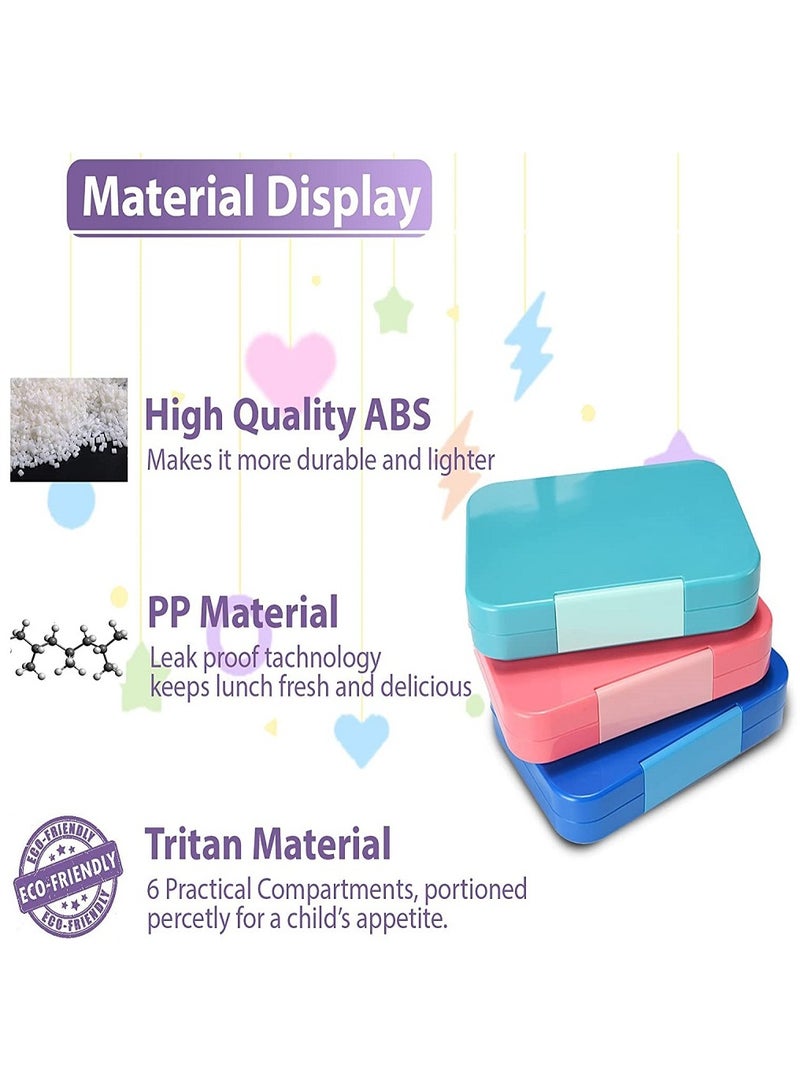 Arabest Lunch Box, Leak Proof Bento Box for Kids, 5 Compartment Durable Lunch Containers with Removable Compartment Trays(Pink) - Image 5