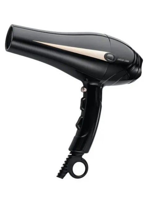 Professional Hair Dryer, 2000W Rated Power, 28-69°C Temperature, Precision Concentrator, Removable Air Inlet - Black