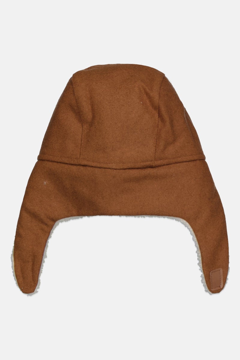 Reserved Toddlers Boy Wool Blend Trapper Hat, Brown - Image 2