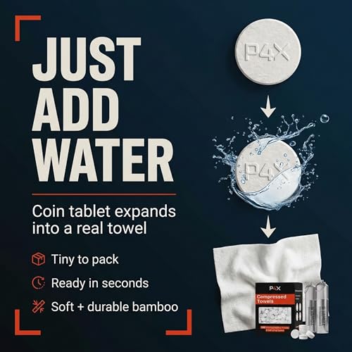 PREPARED4X Compressed Towel Tablets - 100% Bamboo Camping Toilet Paper Tablets, Great for Hiking, Travel and Backpacking - Disposable Washcloths, Body Wipes, Paper Towel Coin Tissue - 500 Pack - Image 2