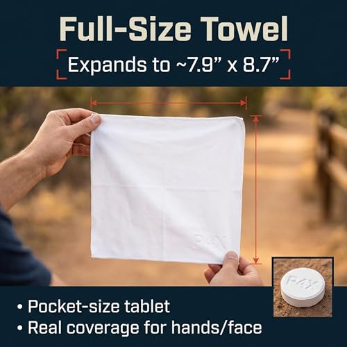 PREPARED4X Compressed Towel Tablets - 100% Bamboo Camping Toilet Paper Tablets, Great for Hiking, Travel and Backpacking - Disposable Washcloths, Body Wipes, Paper Towel Coin Tissue - 500 Pack - Image 3