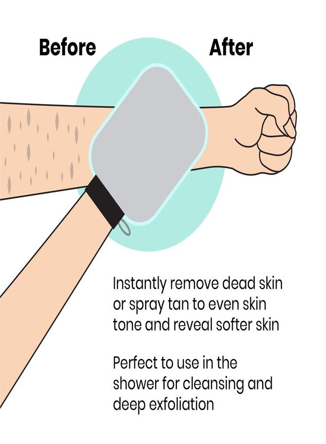 Lindo New Lindo Dermaglove - Deep Exfoliation Mitt, Remove Dead Skin, Reveal Softer Skin, Remove Bumps/Clogged Pores, Hang Ribbon (Gray/Mint) - Image 2
