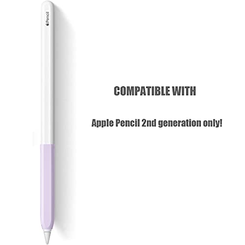 YINVA 4 PCS Ergonomic Grip Holder Compatible with Apple Pencil 2nd Generation, Premium Silicone Case Cover Sleeve Accessories Compatible with iPad Pencil 2 Gen (Pink, Purple,Green,White) - Image 2