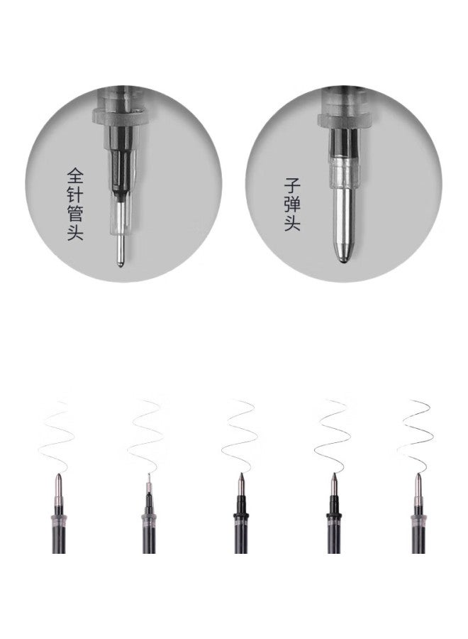 Truecolor 0.5Mm Black Bullet Tip Gel Pen Refill, Pull-Out Cap, Signature Pen, Ink Pen Refill, Student Office Stationery Supplies, 20 Pieces/Box Gr-009 - Image 3