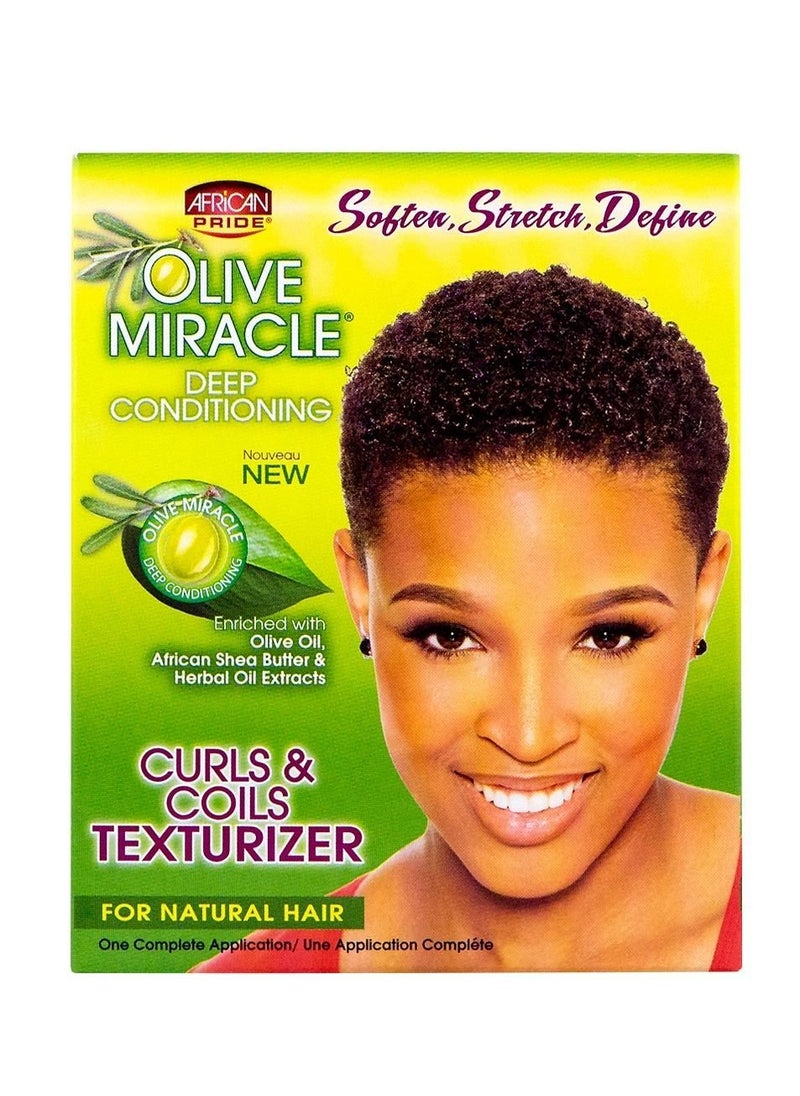 African Pride African Pride Olive Miracle Curls & Coils Texturizer - Contains Aloe Vera, Castor Oil & Biotin to Condition & Define Hair, Protect, 1 Kit  - Image 3