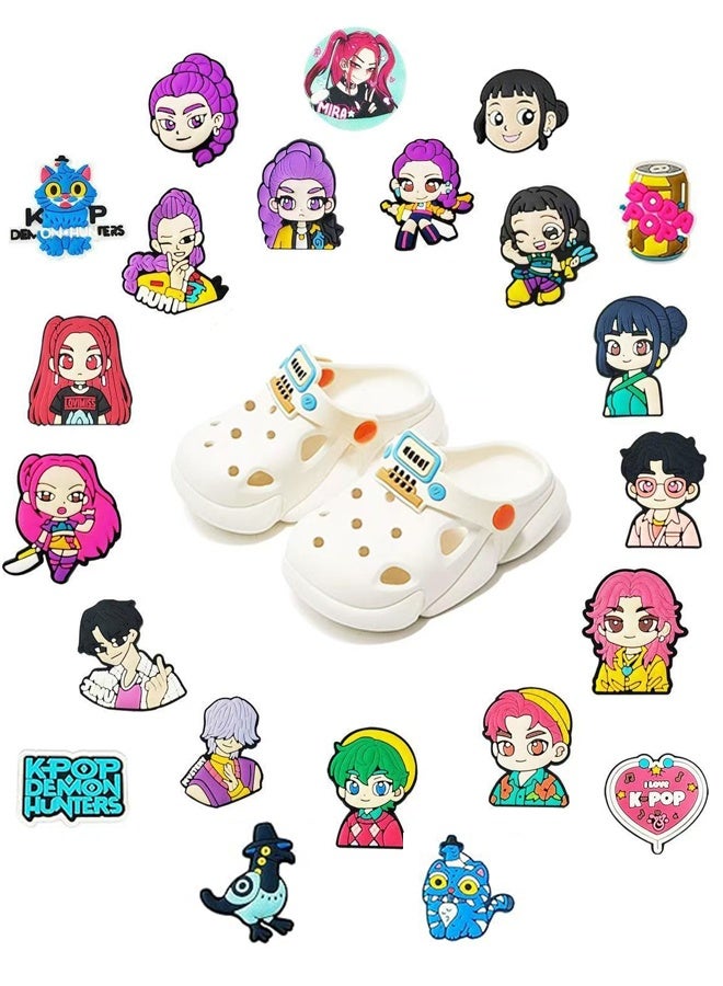 23Pcs Demon movie Hunters Shoe Decoration Charms for Croc Clog Sandals, Shoe Accessories Charms for Adults - Image 1