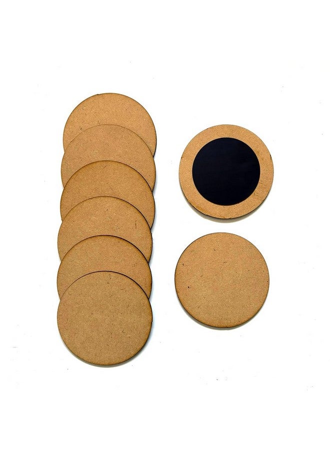 DEEP PRINT DIY MDF Wood Sheet Round with Rubber Magnet - Plain MDF Fridge Magnet Blanks Cutouts - Set of 10 with 3mm - 3inch Diameter for Painting, Wooden Craft, Resin Art Work - Image 1