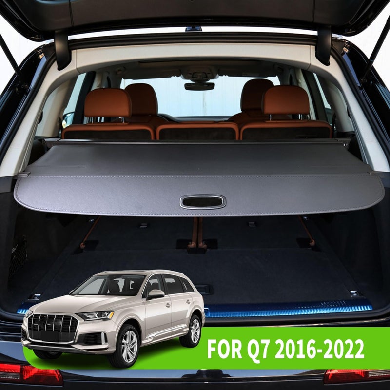Liizoo Retractable Cargo Cover for Audi Q7 (2016-2023) - Black Trunk Security Shade - Image 2