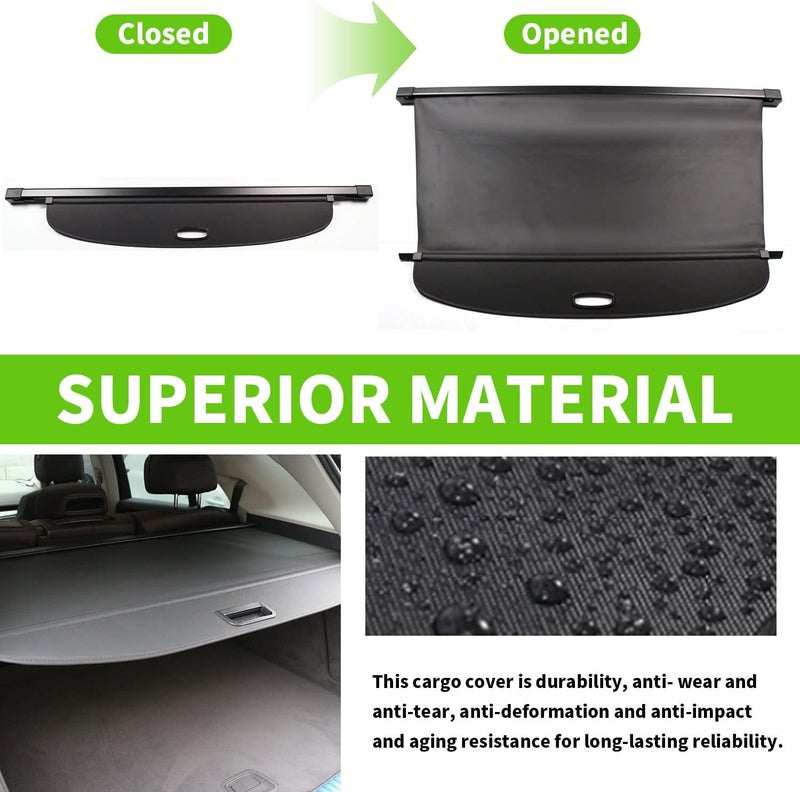 Liizoo Retractable Cargo Cover for Audi Q7 (2016-2023) - Black Trunk Security Shade - Image 3