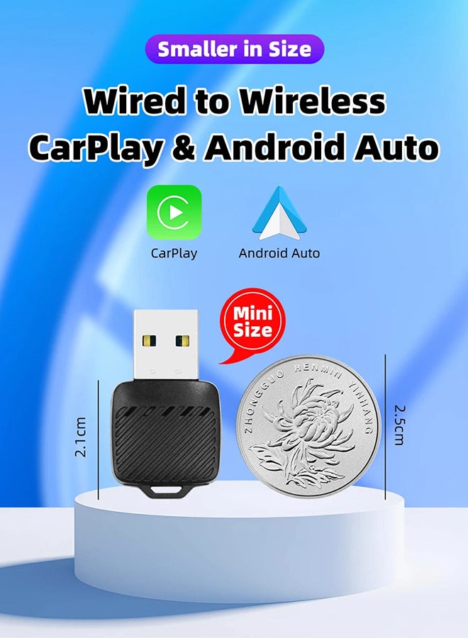 Generic Mini Wireless CarplayMini Ultra Wireless 2 in 1 carplay, 2.4+5G WIFI,Wireless Android Auto & Wireless CarPlay For 98% Cars,  plug and play, Smart Car Adapter  - Image 1