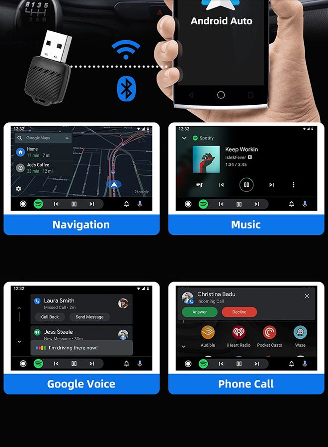 Generic Mini Wireless CarplayMini Ultra Wireless 2 in 1 carplay, 2.4+5G WIFI,Wireless Android Auto & Wireless CarPlay For 98% Cars,  plug and play, Smart Car Adapter  - Image 3