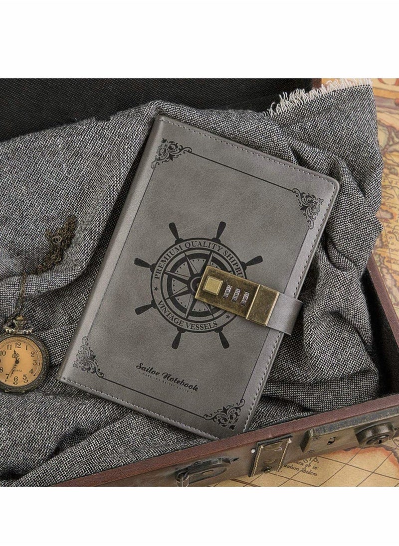 B6 Leather Journal with Lock, Leather Journal, Leather Blank Book, Poetry Journal, Unlined Journal Notebooks Journals to Write in for Women, Mens Journal Leather Bound Writing Notebook - Image 4