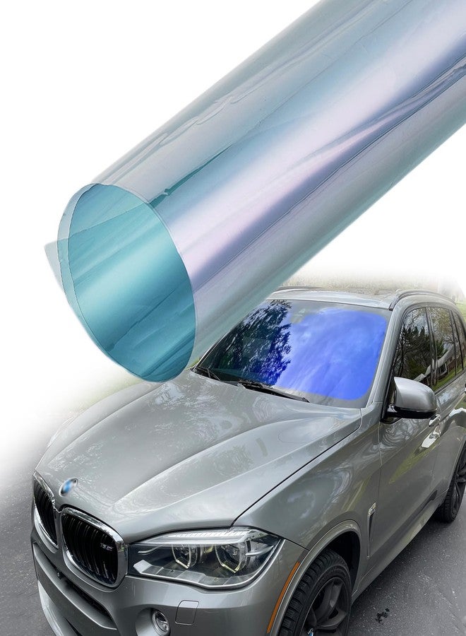 AuMoHall Charming Purple Blue Colorful Car Chameleon Windshield Tint Film 73.8% VLT Car Front Window Solar Protection Tint Color Change Window Film, 29.52" x 118.11" - Image 1