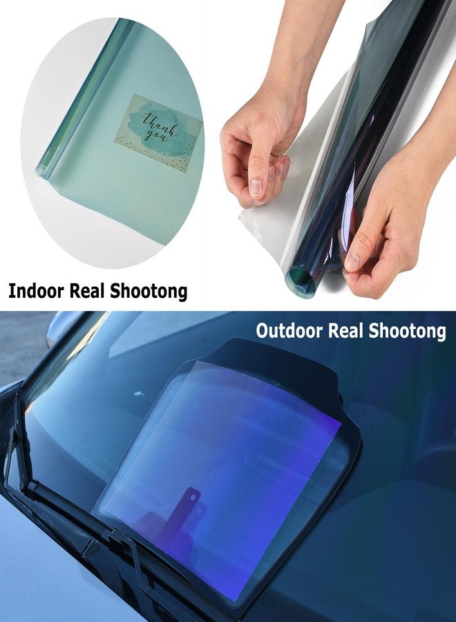 AuMoHall Charming Purple Blue Colorful Car Chameleon Windshield Tint Film 73.8% VLT Car Front Window Solar Protection Tint Color Change Window Film, 29.52" x 118.11" - Image 4