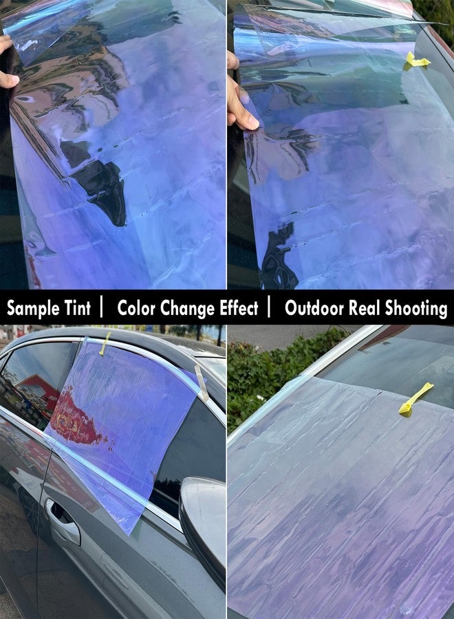 AuMoHall Charming Purple Blue Colorful Car Chameleon Windshield Tint Film 73.8% VLT Car Front Window Solar Protection Tint Color Change Window Film, 29.52" x 118.11" - Image 5