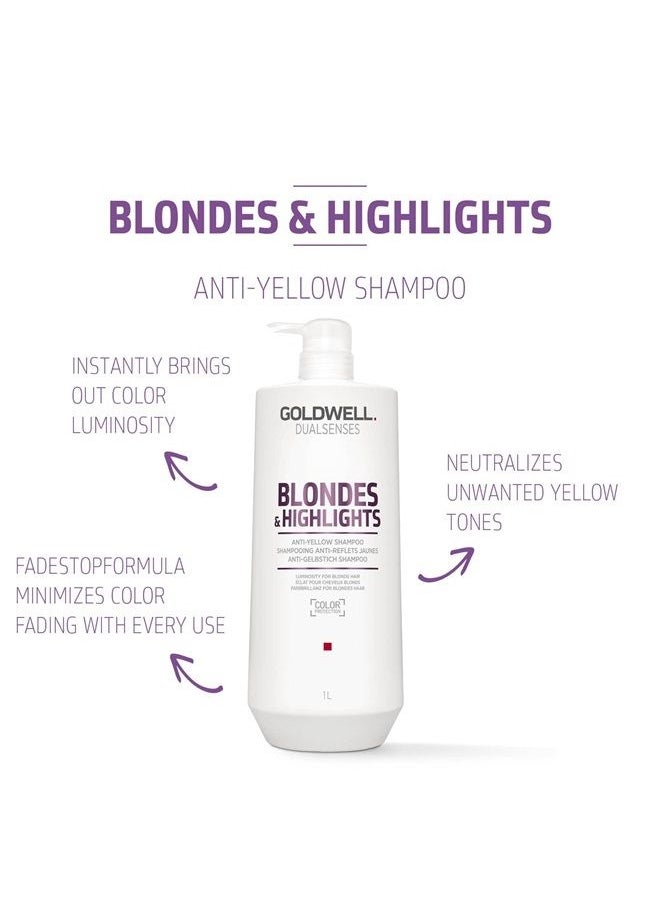 Goldwell Dualsenses Blondes & Highlights Anti-Yellow Shampoo 1L  - Image 2