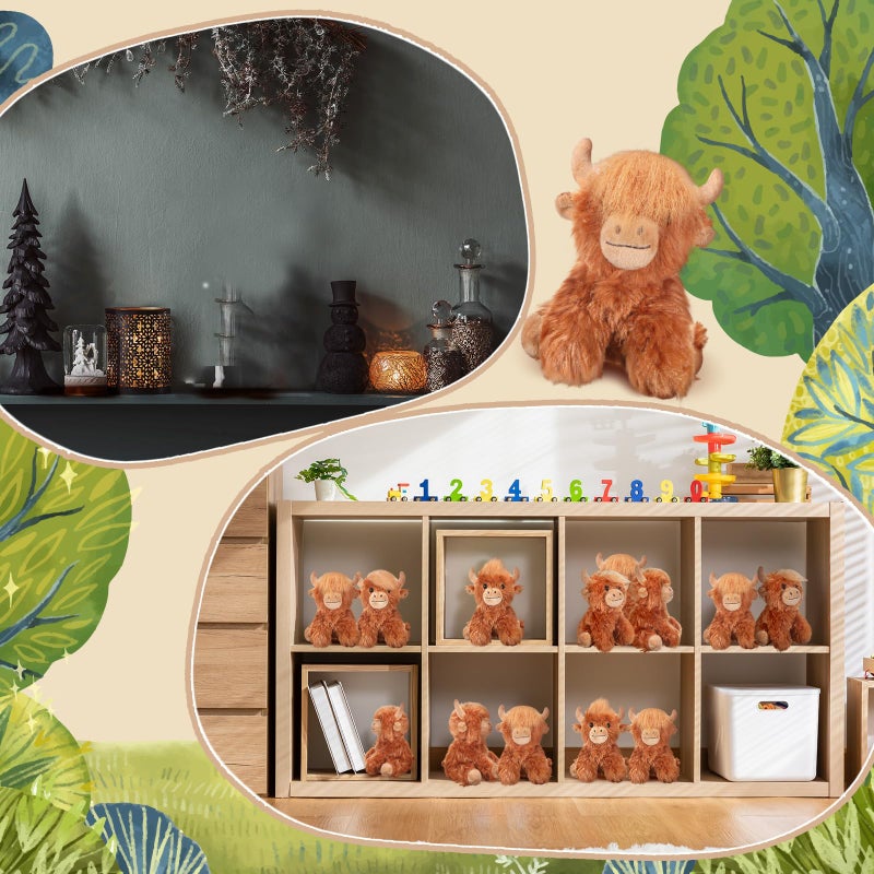 Blueweenly 12 Pcs Highland Cow Stuffed Animal Toy 6 Inch Brown Stuffed Highland Cow Plush Realistic Cattle Plushie Doll Gifts For Stress Relief Kids Boys Girls Presents Birthday Party Favors - Image 5