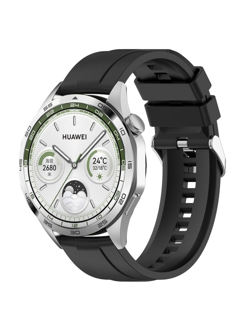 22MM Straps Compatible with Huawei Watch GT5(46MM)/GT4(46MM)/GT3(46MM)/GT3 Pro(46MM)/GT2(46MM)/GT2e(46MM)/GT/GT Runner,Huawei Watch 4/4 Pro/3/3 Pro,Honor Watch 4 Pro/GS3/Magic Watch 2,Soft Silicone Band for Men, Women,Black - Image 1